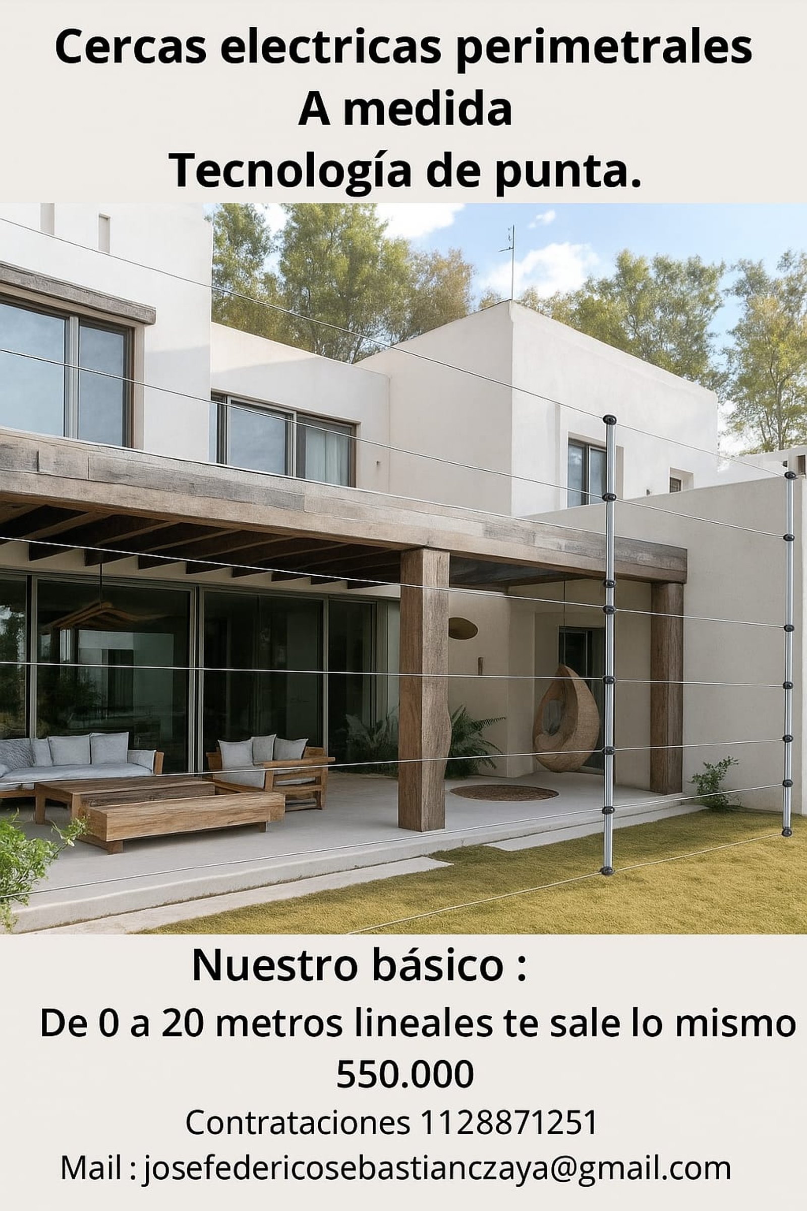 Casa moderna com pérgola e cerca elétrica — projeto seguridadintegral365, por seguridadintegral365, em Benavente 2120